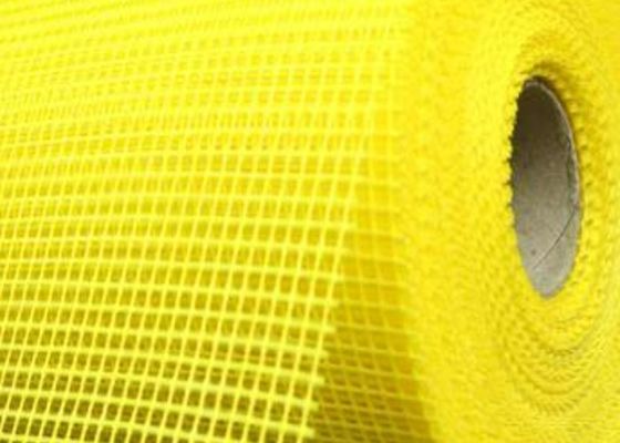 Alambre amarillo Mesh Buliding Material de la fibra de vidrio de la resistencia a la corrosión el 1m